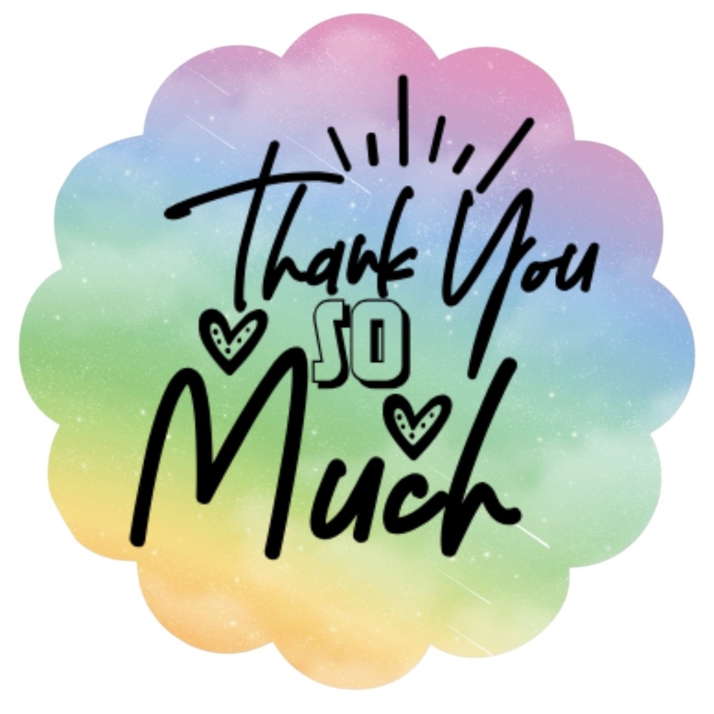Thank You So Much Stickers – Rainbow Label – Small Business Packaging Tags